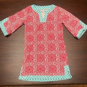 Cabana life red blue and white swimsuit cover up girls size 6